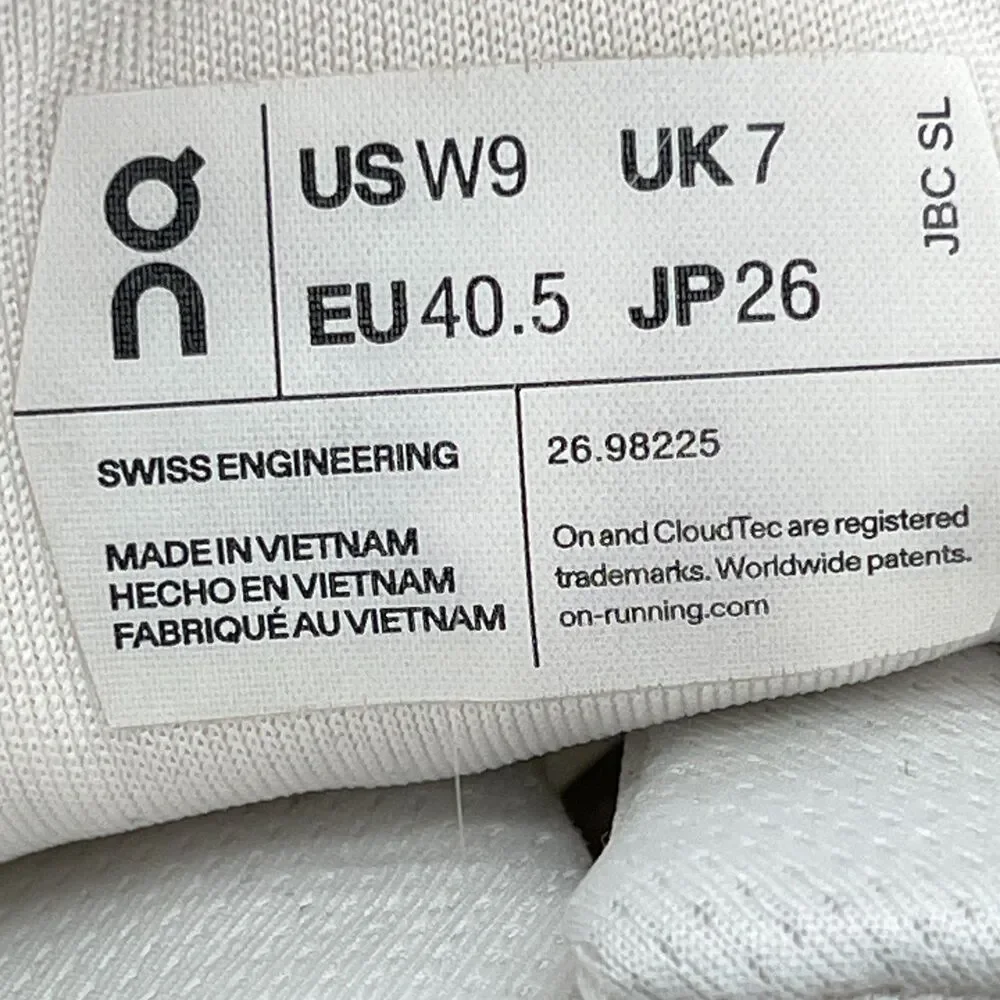 On Cloudnova Shoes Womens Size 9 White Running Comfort Walking Trainers Sneakers